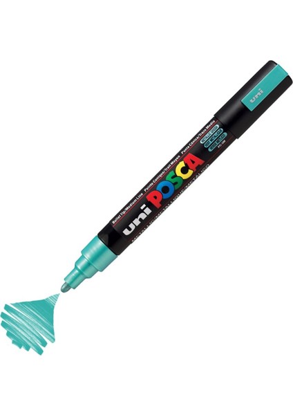 Posca Marker Pc-5m Medium 1.8-2.5 mm Metallic Green