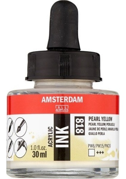 Sıvı Akrilik Mürekkep Boya 30ML 818 Pearl Yellow