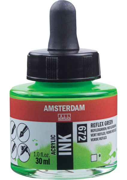 Sıvı Akrilik Mürekkep Boya 30ML 672 Reflex Green