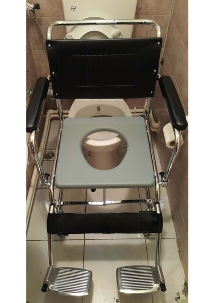 Tekerlekli Tuvalet Ve Banyo Sandalyesi Klozete Uyumlu Hasta Tuvaleti Tekerlekli-Banyo-Wc indirimleri