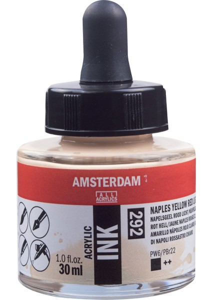 Sıvı Akrilik Mürekkep Boya 30ML 292 Naples Yellow Red