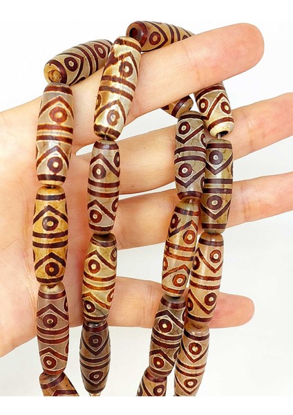 8 Göz Tibet Akik Taşı Silindir Kesim 10X30MM/ADET (45806-1) fiyatları