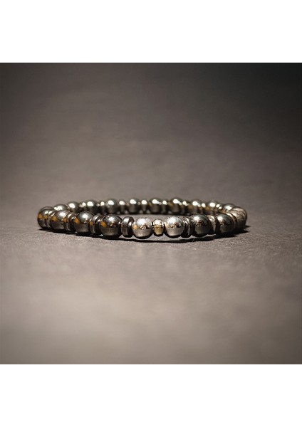Hematit Doğal Taş Bileklik (Gümüş Renk Tedaylı)