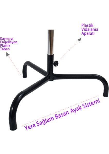 3 Katlı, 12 Siyah Kancalı Bijuteri Standı, Aksesuar Standı, Tesbihlik, Anahtarlık, Çok Amaçlı Stant
