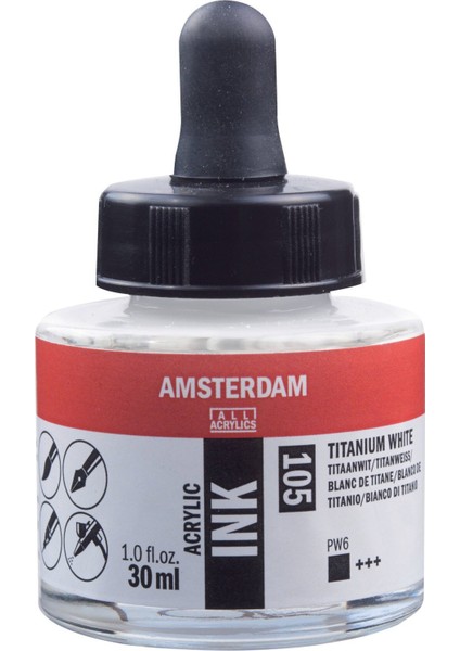 Sıvı Akrilik Mürekkep Boya 30ML 105 Titanium White
