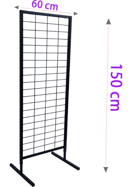 60X150 cm Ayaklı Tel Pano Stant, Aksesuar Standı, Telefon Aksesuar Standı, Çoraplık, Ayakkabı Standı