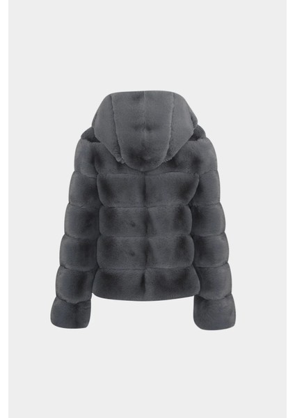 Açelyaokcu Kapüşonlu Kadın Rex Kürk Mont fiyatları