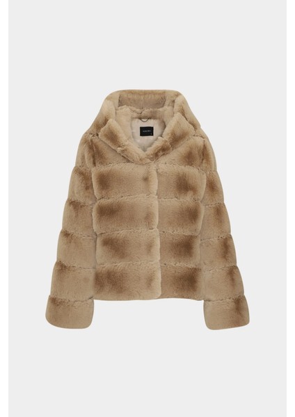 Açelyaokcu Kapüşonlu Kadın Rex Kürk Mont