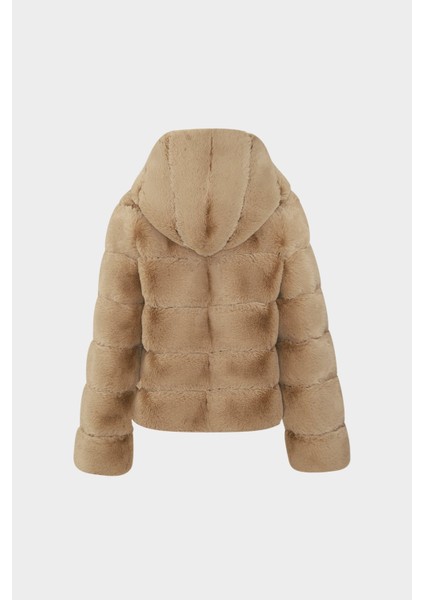 Açelyaokcu Kapüşonlu Kadın Rex Kürk Mont fiyatları