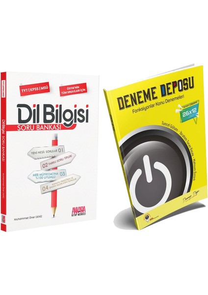 Deneme Deposu Yayınları TYT Fonksiyonlar Konu Denemeleri ve Ankara Kitap Merkezi Yayınları Dil Bilgisi Soru Bankası Seti 2 Kitap