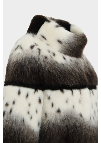 Açelyaokcu Dik Yaka Loose Desenli Kadın Kürk Kaban modelleri