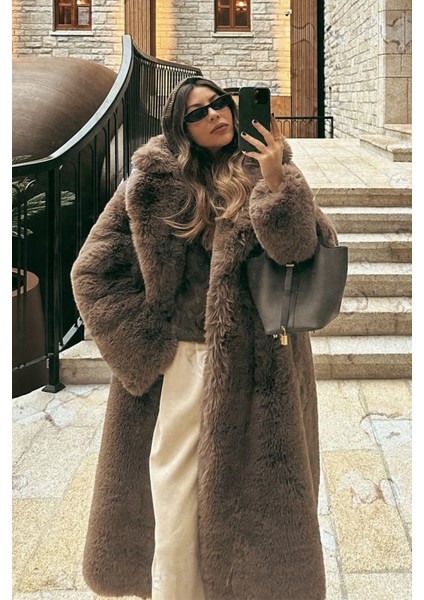 Açelyaokcu Uzun Tüylü Kadın Rex Kürk Kaban fırsatları