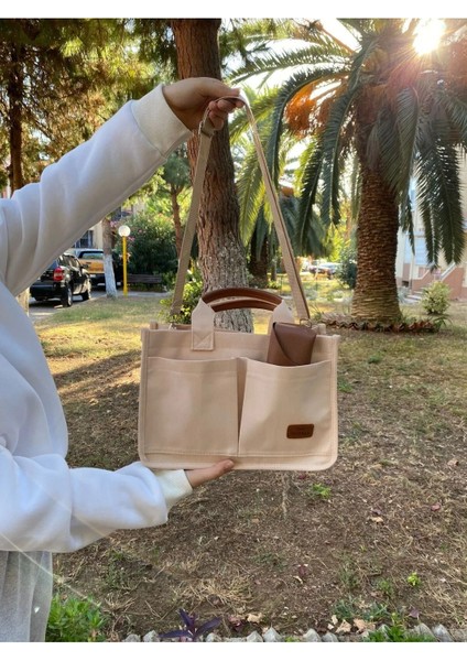 Gülşah Çaptı Bag Üç Gözlü The Tote Bag Canvas Kadın Omuz Çanta