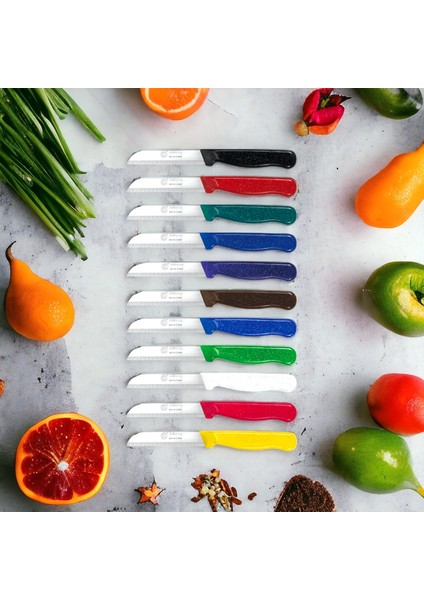 6 Lı Meyve Sebze Bıçağı Dişli Tırtıklı Simli Model Bıçak Beyaz modelleri