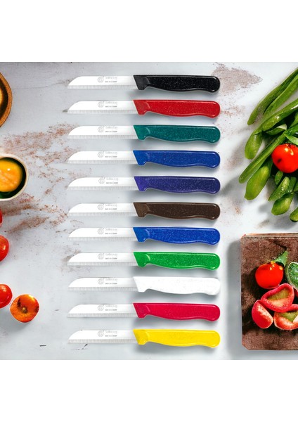 6 Lı Meyve Sebze Bıçağı Dişli Tırtıklı Simli Model Bıçak Beyaz fırsatları