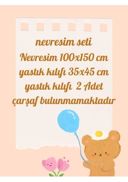 Bebek Nevresim Seti Ranforce Serisi (Nevresim+2yastık Kılıfı)- Mutluluk 024-51