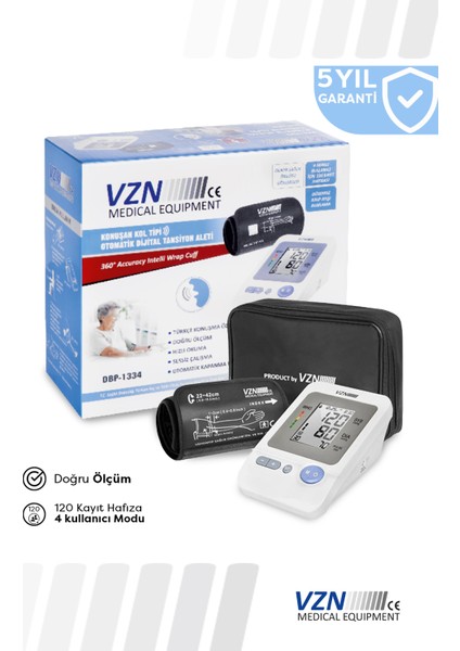 Türkçe Konuşan Kol Tipi Dijital Tansiyon Aleti 360° Premium Manşon fiyatları