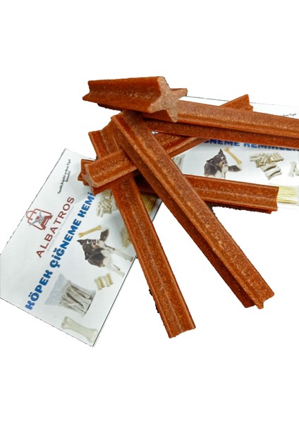 Kuzulu Dental Yıldız Köpek Ödül Kemirme Çubuğu 5 Adet~85-90 gr Ağız ve Diş Sağlığı Destekleyici