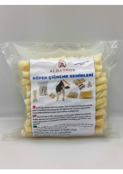 Albatros Store En Kalın Jumbo Mega Kalın Sütlü Beyaz Burgu Çubuk 200 Adet Köpek Kemirme Çiğneme Kemiği