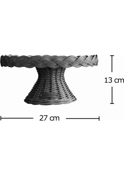 Harvest Maison Rattan Bohem Ayaklı Servis Kek Standı, Bambu Ayaklı Sunumluk, Hasır Sunum Pasta Standı