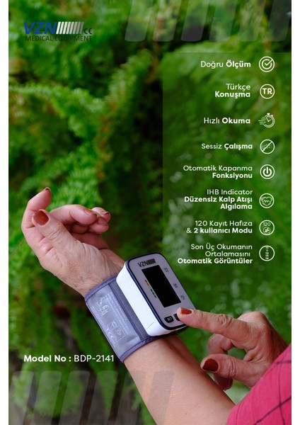 Türkçe Konuşan Bilekten Dijital Tansiyon Aleti Dbp-2141 modelleri
