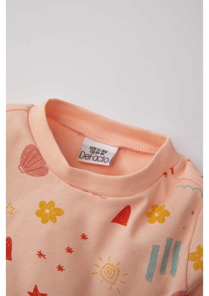 Kız Bebek Desenli Uzun Kollu Pijama Takımı B7748A524SP modelleri