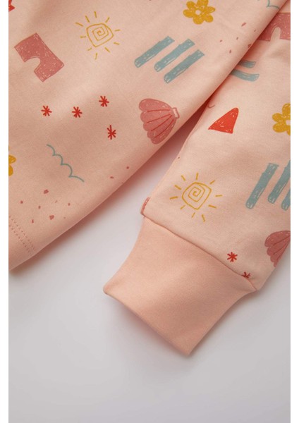 Kız Bebek Desenli Uzun Kollu Pijama Takımı B7748A524SP fırsatları