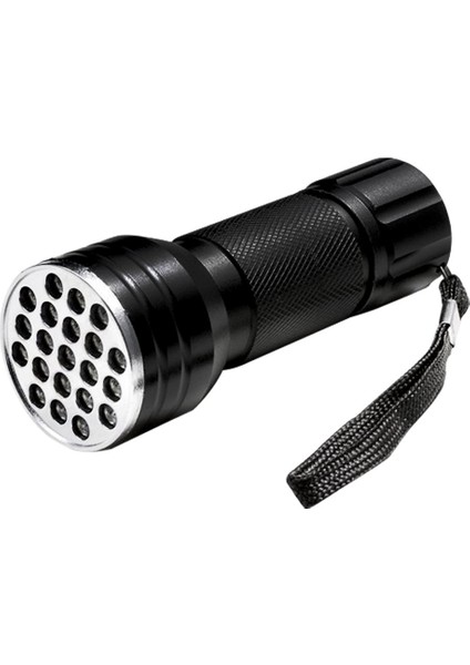 Powermaster PM-6351 Uv Işınlı 21 Ledli 10 cm Metal Kasa Pilli El Feneri (Lisinya)