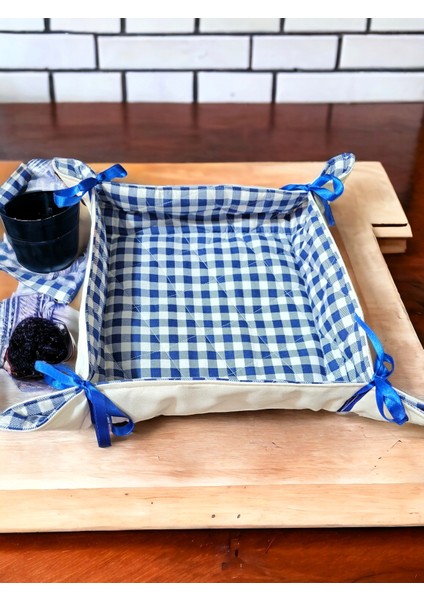 Nazar Boncuğu Nakışlı ,dertsiz Kumaş,pileli, 5'li Set(Fırın Örtüsü, Organizer, Ekmeklik, Havlu,posetlik)