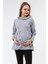 MYRA4530 Büzgülü Fermuarlı Emzirme Sweatshirt -Gri 1