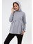 MYRA4530 Büzgülü Fermuarlı Emzirme Sweatshirt -Gri 2