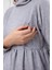 MYRA4530 Büzgülü Fermuarlı Emzirme Sweatshirt -Gri 4