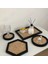 BK-32X23CM Stili Kore Ins Ahşap Rattan Sehpa Tepsi Modern Sadelik Oturma Odası Masaüstü Çay Bardağı Şarap Seti Depolama Tepsisi Ev Dekorasyon (Yurt Dışından) 2