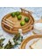 L 28CM x 6.5cm Stili Ahşap Saplı El Dokuması Rattan Depolama Tepsisi Yuvarlak Hasır Sepet Ekmek Yemek Tabağı Meyveli Kek Tabağı Akşam Yemeği Servis Tepsisi (Yurt Dışından) 2