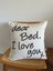 Galia Tasarım Dear Bed I Love You Yıkanmış Keten Punch Kırlent Yastık Kılıfı 1