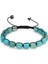 Makrome Örgülü Sıralı Küp Kesim Mavi Akik Doğaltaş Bileklik 3