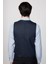 Slim Fit Dar Kesim Fleto Cep 4 Mevsim Çizgili Lacivert Erkek Yelek 5
