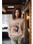 Basketball Baskılı Tarz Kadın Bisiklet Yaka Sweatshirt 1