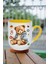 Yeni Yıl Oyuncak Ayı Teddy Bear Baskılı Içi Sarı Lüx Kupa Bardak Porselen Çay Kahve Fincanı 1