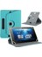 Hegitech Pro 7 Uyumlu 7" Universal Dönerli Standlı Deri Tablet Kılıfı - Turkuaz 1