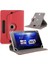 Hegitech Pro 10 Uyumlu 10.1" Universal Dönerli Standlı Deri Tablet Kılıfı - Kırmızı 1