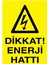 Dikkat Enerji Hattı Yapışkanlı Sticker 15X25 cm 1