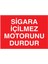 Sigara Içilmez Motorunu Durdur Yapışkanlı Sticker 15X25 cm 1