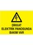 Dikkat Elektrik Panosunda Bakım Var Yapışkanlı Sticker 15X25 cm 1