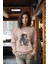 Sevimli Astronot Tarz Kadın Bisiklet Yaka Sweatshirt 1