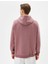 Kapşonlu Sweatshirt Slogan Baskılı Uzun Kollu - Koton - 4SAM70089MK - Pembe - M 2