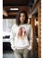 Premium Tarz Baskılı Kadın Bisiklet Yaka Sweatshirt 2