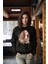 Premium Tarz Baskılı Kadın Bisiklet Yaka Sweatshirt 2