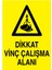 Dikkat Vinç Çalışma Alanı İş Güvenliği Yapışkanlı Sticker 15X25 cm 1