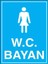 Bayan Kadın Wc İş Güvenliği Yapışkanlı Sticker 25X35 cm 1